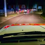 In sicherem Abstand zu den Rettungshunden folgt das gelänegängige Einsatzfahrzeug der DLRG Saale-Elster-Aue aus Holleben. ©Foto: DLRG Saale-Elster-Aue