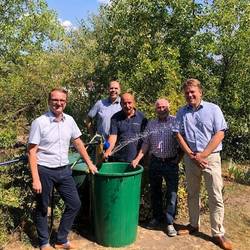 Wasser marsch in der Kleingartenanlage „Am Kalischacht“ in Angersdorf
