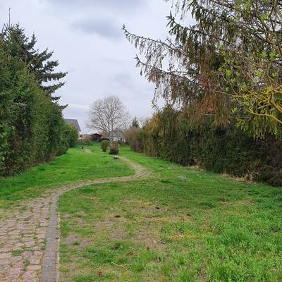 Abb. 4: Die Stelle des einstigen Bauernteiches an der Straße des Friedens ist heute parkähnlich umgestaltet. Foto: Mike Leske Abb. 4: Die Stelle des einstigen Bauernteiches an der Straße des Friedens ist heute parkähnlich umgestaltet. Foto: Mike Leske